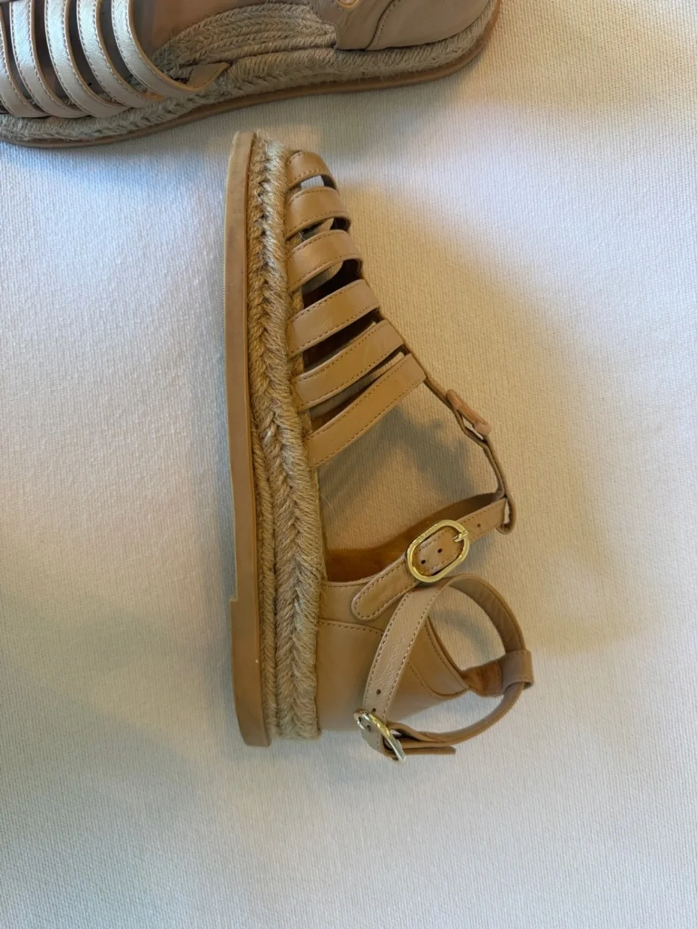CHANEL Beige Strappy Espadrille Fisherman Sandals - Picture 7 of 14